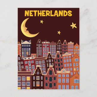 Carte Postale La Pays-Bas de nuit