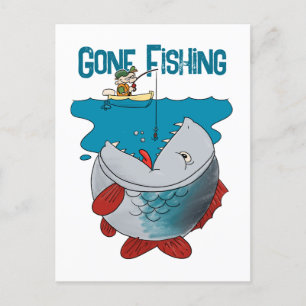 Carte Postale La Pêche À L'Attente D'Un Gros Dessin De Catch