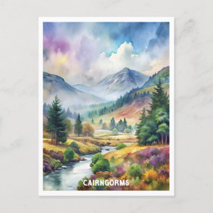 Carte Postale La peinture aquarelle du parc national Cairngorms