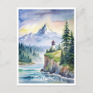 Carte Postale La peinture aquarelle du parc national olympique