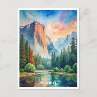 Carte Postale La peinture aquarelle du parc national Yosemite