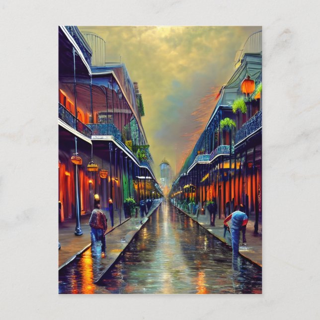 Carte Postale La peinture Art numérique du quartier français (Devant)