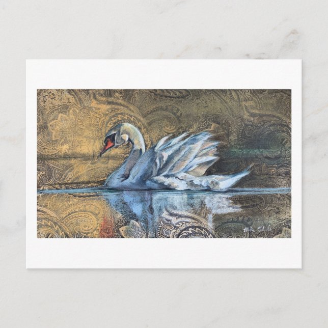 Carte Postale La peinture cygne (Devant)