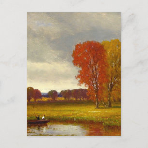Carte Postale La peinture des arbres de la rivière d'automne