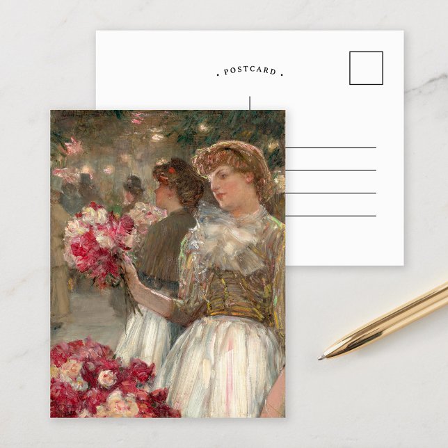 Carte Postale La Peony Girl | Childe Hassam (Créateur téléchargé)