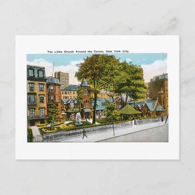 Carte Postale La petite église autour du coin, New York City (Devant)