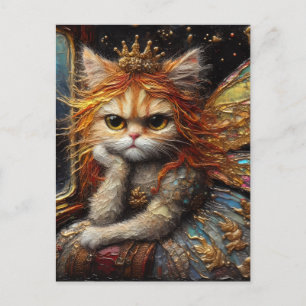 Carte Postale La Petite Fée De Chat Fatigué