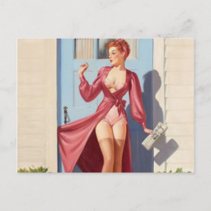 Carte Postale La petite fille du journal du matin