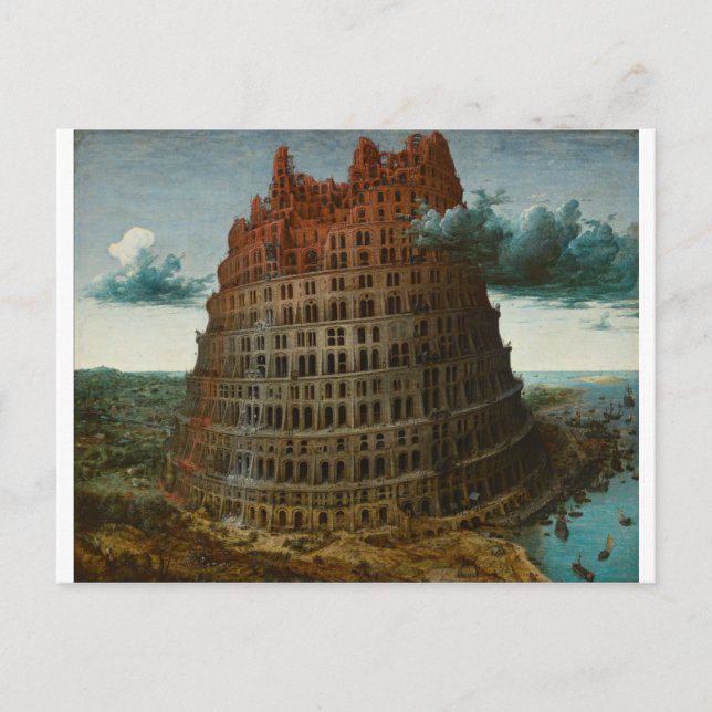 Carte Postale La petite tour de Babel par Pieter Bruegel (Devant)