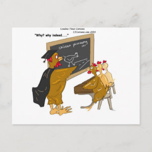 Carte Postale La Philosophie Amusante du Poussin Qui Traverse la