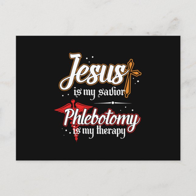 Carte Postale La phlébotomie est ma thérapie Jésus Phlebotomiste (Devant)