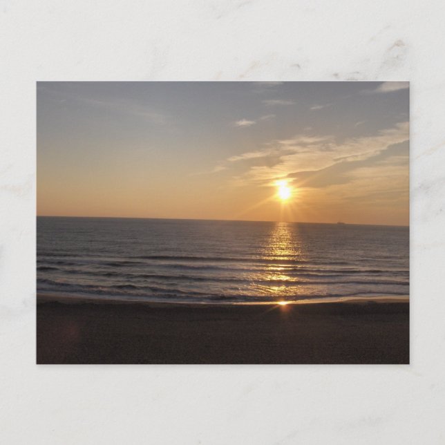 Carte Postale La plage au coucher du soleil (Devant)