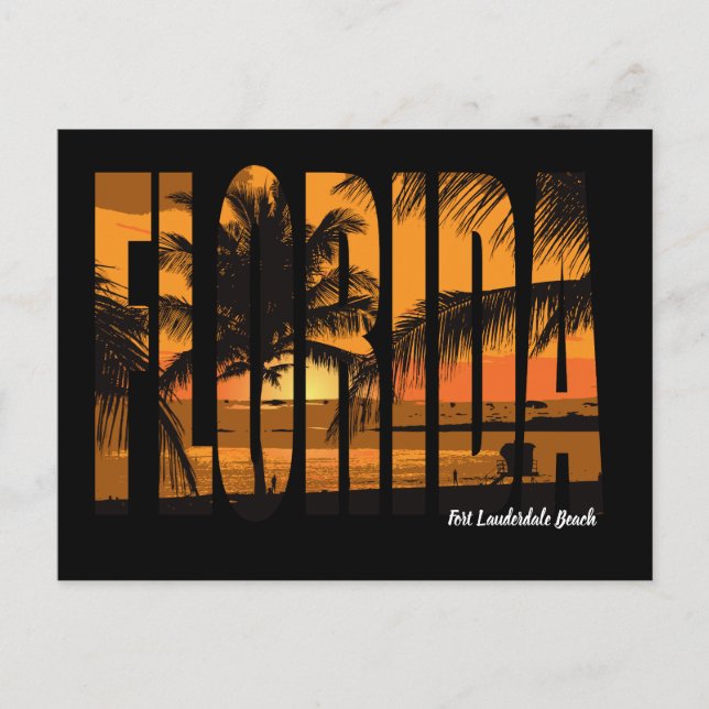 Carte Postale La plage de Fort Lauderdale (Devant)