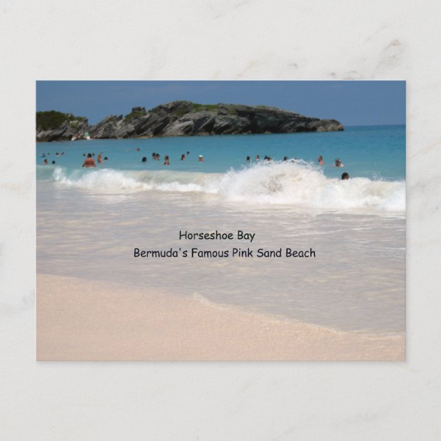 Carte Postale La plage de sable rose des Bermudes (Devant)