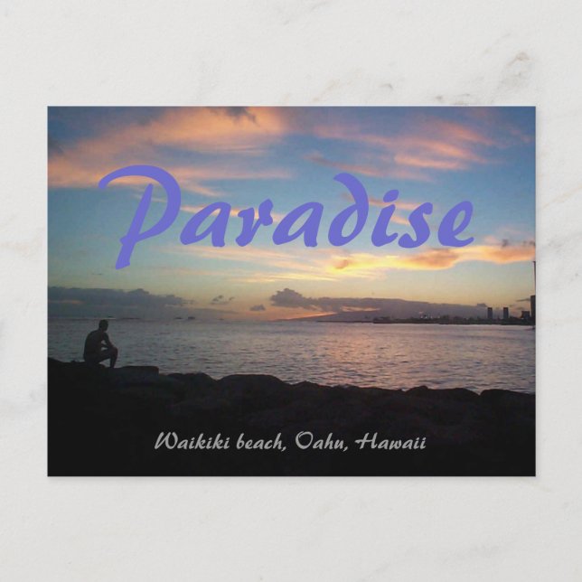 Carte Postale La plage de Waikiki (Devant)