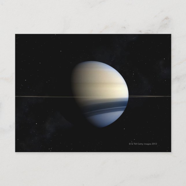 Carte Postale La planète Saturne dans le système solaire, gros p (Devant)