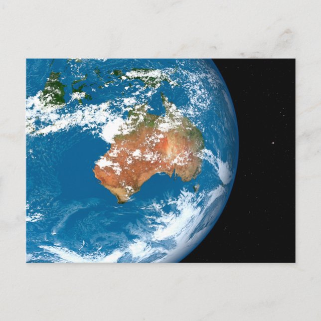 Carte Postale La Planète Terre Montre Des Nuages Sur L'Australie (Devant)