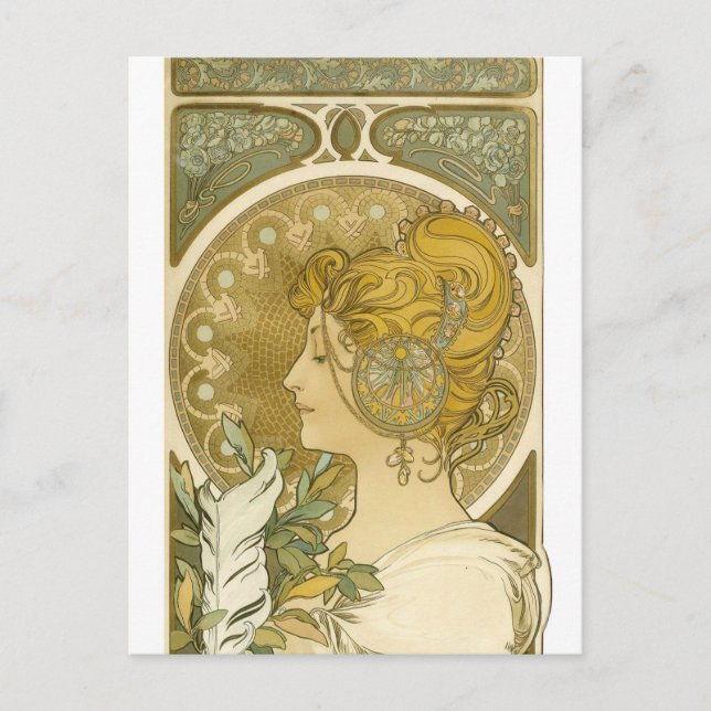 Carte Postale La Plume d'Alphonse Mucha (Devant)