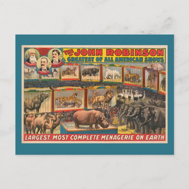Carte Postale La plus grande et la plus complète ménagerie de Jo (Devant)
