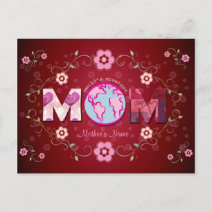 Carte Postale La plus grande maman du monde - Bonne fête des mèr