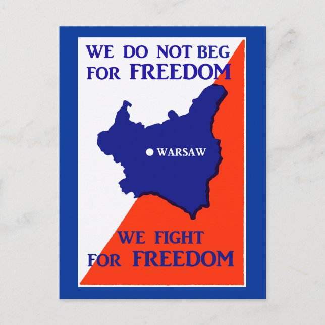 Carte Postale La Pologne 2ème guerre mondiale lutte pour la libe (Devant)