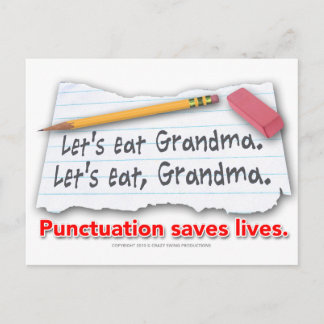 Carte Postale La ponctuation sauve des vies