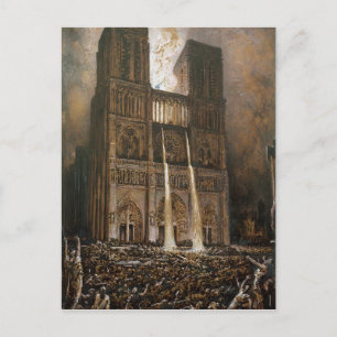 Carte Postale La population assiégée Notre-Dame
