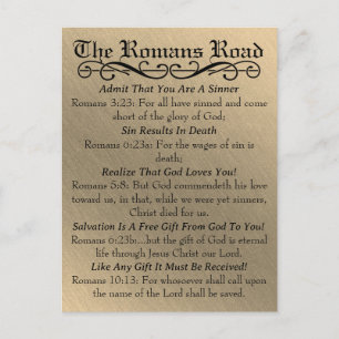 Carte Postale La prière du Sinner de la Route Romans Gold Black