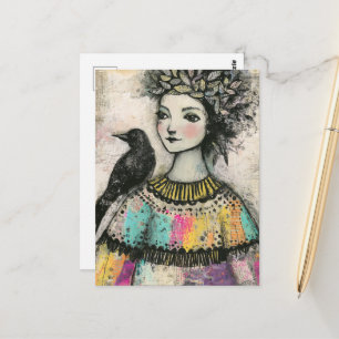 Carte Postale La Princesse et le Corbeau