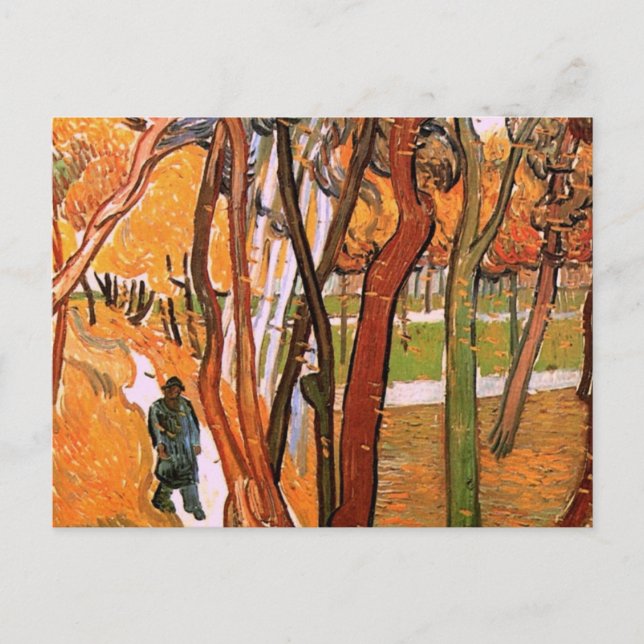 Carte Postale La Promenade : Feuilles mortes de Vincent van Gogh (Devant)