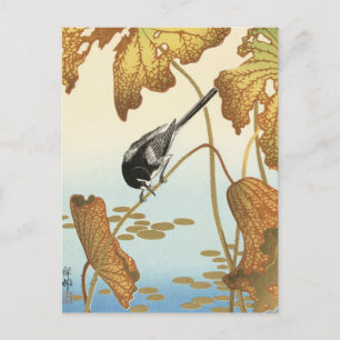Carte Postale La queue japonaise sur Lotus Plante par Ohara Koso