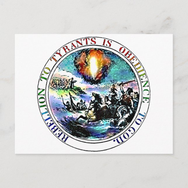 Carte Postale La rébellion aux tyrans est l'obéissance à Dieu (Devant)