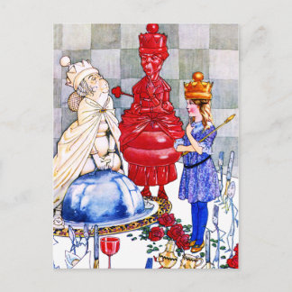 Carte Postale La reine Alice, la reine rouge et la reine blanche