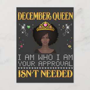 Carte Postale la reine de décembre, je suis celle dont votre app