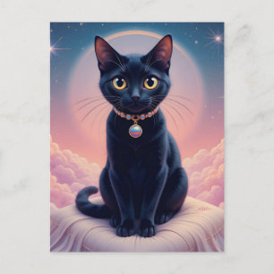 Carte Postale La Reine Du Ciel De Chat Noir