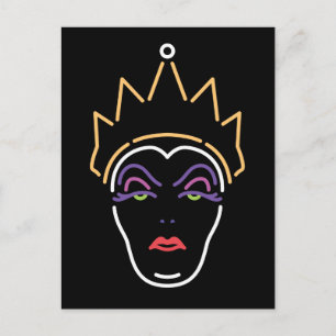 Carte Postale La reine du mal   Visage néon