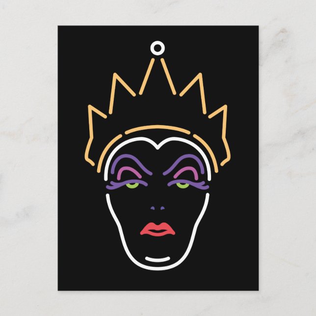Carte Postale La reine du mal | Visage néon (Devant)