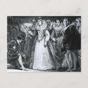 Carte Postale La reine Elizabeth I tuer Francis Drake