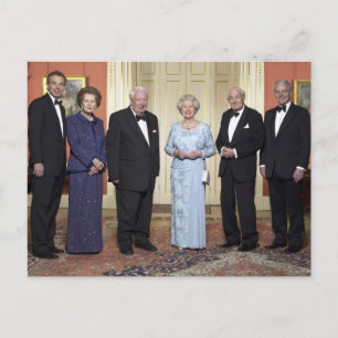 Carte Postale La reine Elizabeth II, Tony Blair, Margaret Thatch