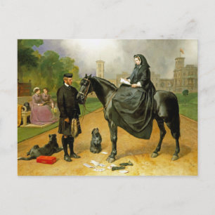 Carte Postale La reine Victoria à cheval en amazone & John Brown