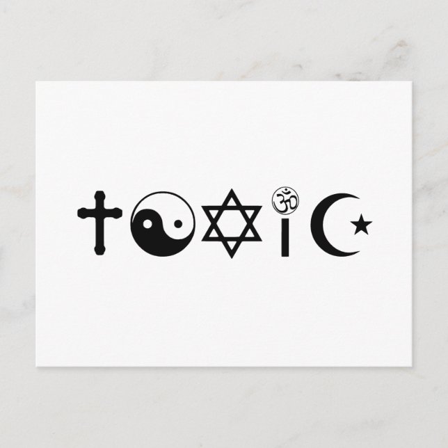 Carte Postale La religion est un libre penseur toxique (Devant)