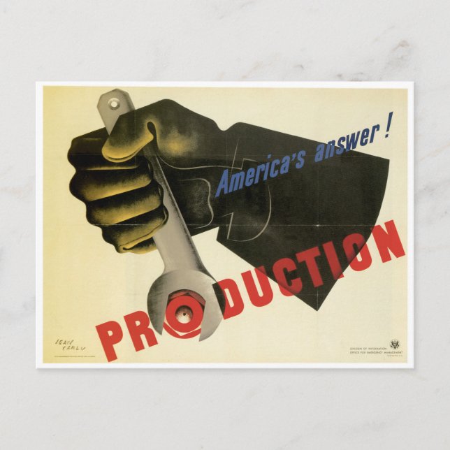 Carte Postale La réponse de l'Amérique ! Production (Devant)