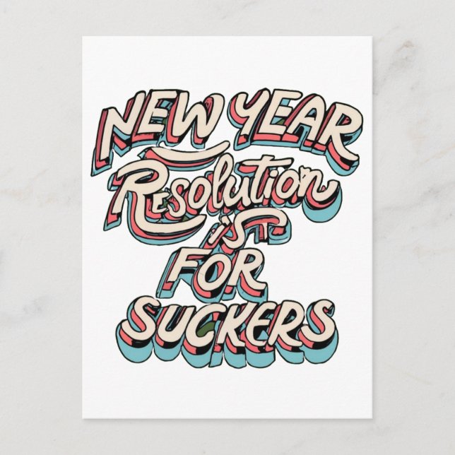 Carte Postale La Résolution Du Nouvel An Est Pour Le Sucre (Devant)