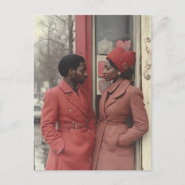 Carte Postale La romance hivernale : le moment intime d’un coupl (Devant)