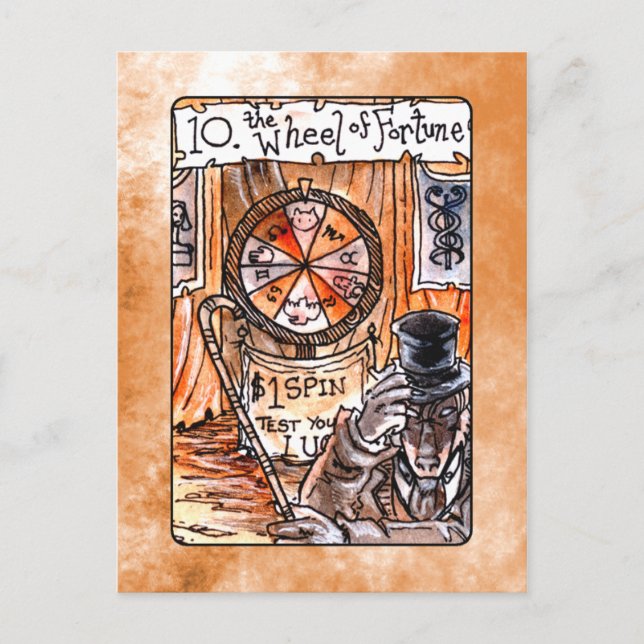 Carte Postale La roue de Fortune Tarot Card (Devant)