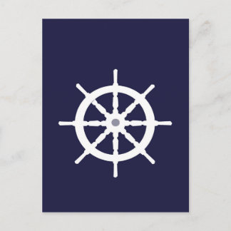 Carte Postale La roue du navire blanc.