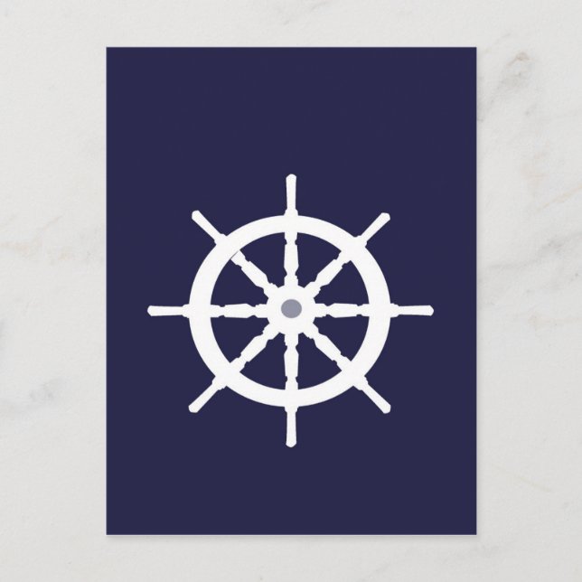 Carte Postale La roue du navire blanc. (Devant)