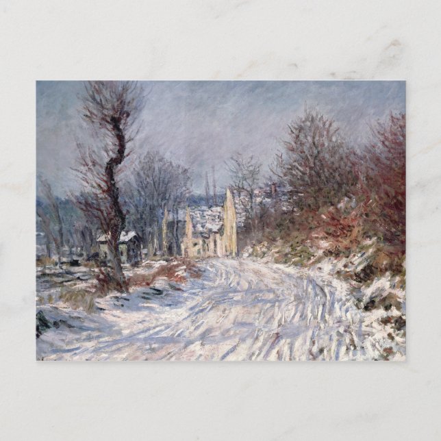 Carte Postale La route à Giverny, hiver, 1885 (Devant)
