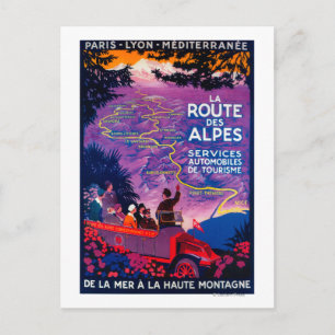Carte Postale La Route Des Alpes Poster Vintage Europe