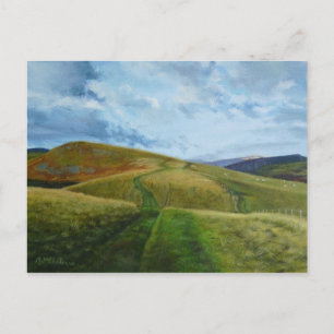 Carte Postale "La route des Drovers" huile Northumberland Chevio